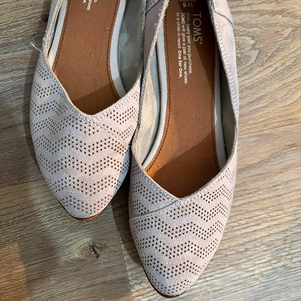 New suede Toms flats.